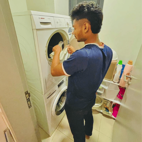 Technician working on a refrigerator